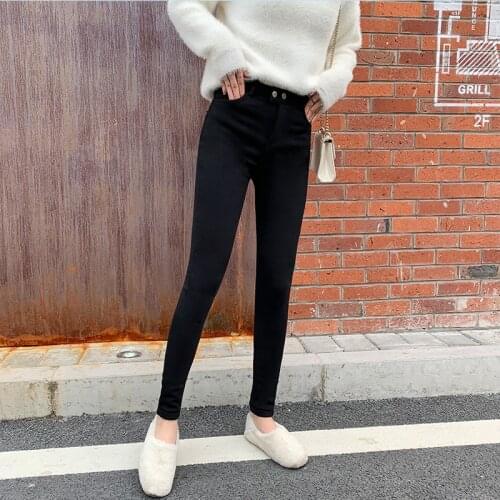 New Arrival Autumn Winter Brushed Thin Velvet Long Leggings Women Bottom Out Wear High-Waist Seamless Integrated Thermal Pants