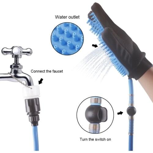 Pet Bathing Brush Glove Cat Bathing Shower Tool Shower Sprayers Head Handheld Sprayer Bathing Glove 360 Washing Hair Dog Bath