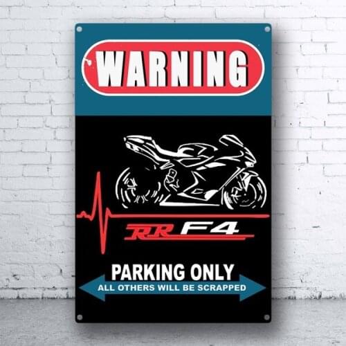 Warning Moto Mv Agusta F4 Rr Parking Only Tin Sign Bar Pub Home Garage Poster Metal Poster Wall Art Decor