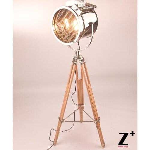 Industrial lamp MASTER SEALIGHT FLOOR LAMP Searchlight Wood made free shipping