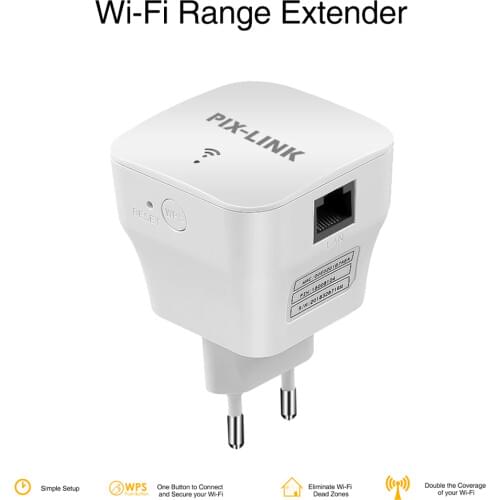 PIXLINK WiFi Repeater 300Mbps Wireless Router Long Range Extender Booster Repiter Wi-fi Access Point Amplifier Simple Setup WR12