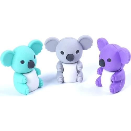 1Pc Creative cartoon cute Koala animal rubber eraser/ stationery for children students/gift toy eraser stationery supply
