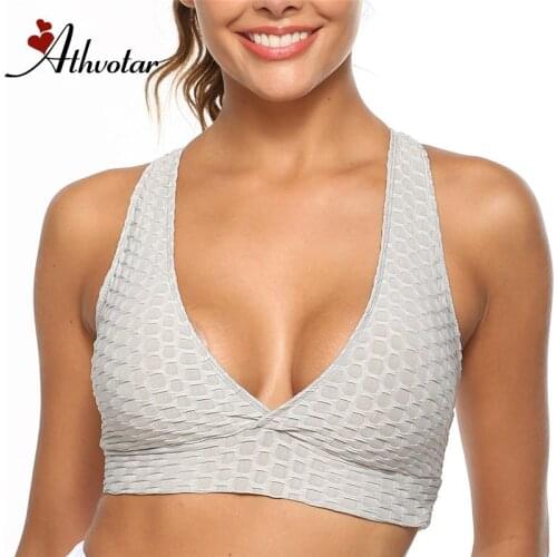 ATHVOTAR Sexy Bra Seamless Fitness Bras for Women Quick Dry Yoga Top Athletic Gym Running Fitness Workout Sports Top