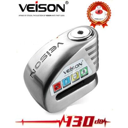 VEISON Motorcycle Alarm 130dB Anti-theft Motorcycle Lock Bicycle Alarm Stainless Steel Disc Quad Bike Lock Padlock Controllable