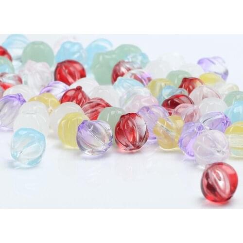 20pcs/lot Multicolor Lampwork Glass Beads Pumpkin Czech Glass Spacer Beads for Jewelry Making Diy Bracelet Earrings Accessories