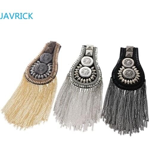 Rhinestone Tassel Epaulet Rhinestone Shoulder Board Costume Shoulder Badge Decor for Man Women