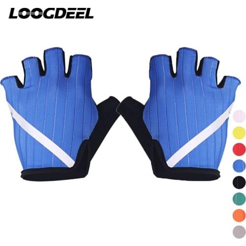 LOOGDEEL Reflective Cycling Gloves Sweat-absorbent Wear-resistant Breathable Palm Professional Weightlifting Running Gloves