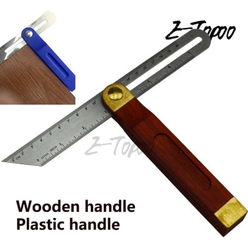 Angle Rulers Gauges Tri Square Sliding T-Bevel With Wooden / plastic Handle Level Measuring Tool wooden marking gauge