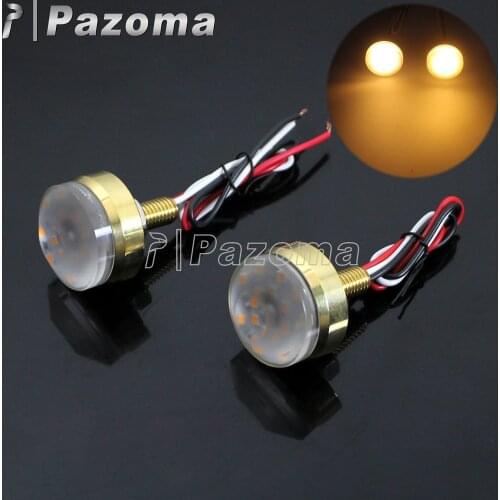 1 Pair Motorcycle 1" Handlebar Bar End Blinker Universal LED Turn Signal Indicator Light