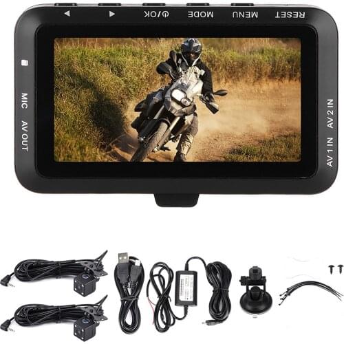 Motorcycle DVR Dash Cam 3.0 inch LCD 1080P HD G-sensor Driving Recorder Front and Rear Camera