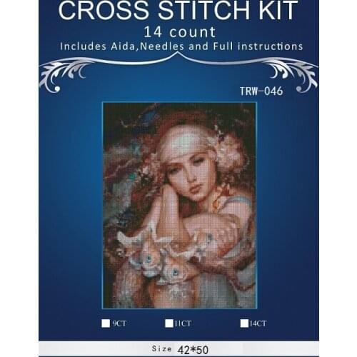 Needlework,DIY DMC 14CT unprinted Cross stitch Embroidery,The Snow City home arts Counted White canvas Cross-Stitching 6 People