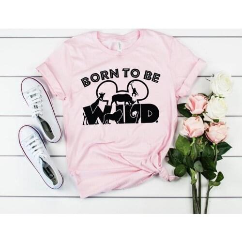 Born To Be Wild Animal Print Women tshirt Cotton Casual Funny t shirt For Lady Girl Top Tee Hipster Ins NA-95