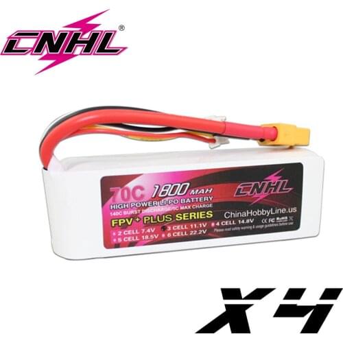 4UNITS CNHL G+PLUS 1800mAh 11.1V 3S 70C Lipo Battery For FPV With XT60 Plug