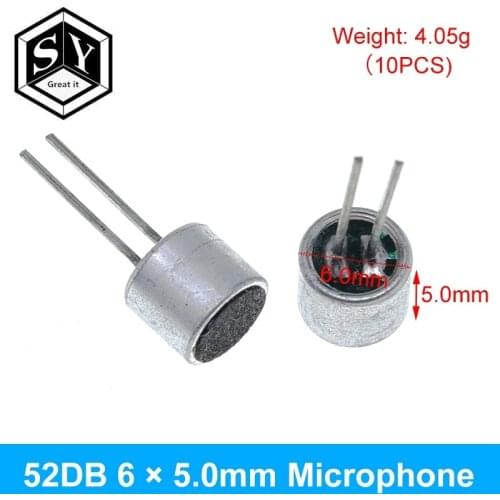 GREAT IT 10 PCS/LOT 6x5mm 6050 Microphone Electret Microphone with 2 pin pick-up