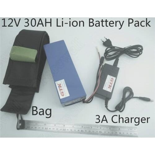 12V 30Ah lithium ion battery pack with charger BMS for laptop xenon lamp socket hernia garden lamp high pole lamp LED billboard