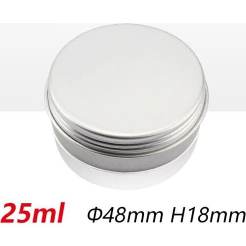 25ml Empty Aluminum Cans Silver Round Cosmetic Cream Jar Hair Wax Case Lip Balm Container Makeup Tin F20173883