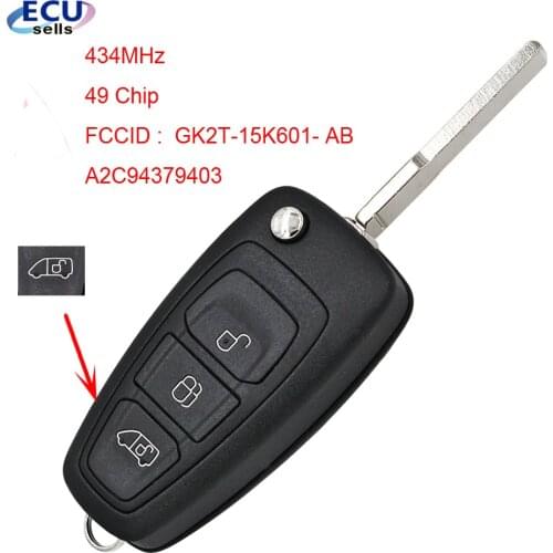 3 buttons Remote Key Fob For Ford NEW Tourne Transit /Transit Custom GK2T-15K601- AB 434MHz 49 Chip GK2T ： A2C94379403