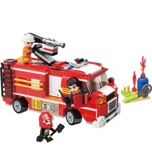 370pcs Enlightenment 12012 Fire Truck Series Fire Fighting Assembly Model Assembled Building Block Toy Gifts