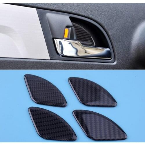 4Pcs/Set Car Black Carbon Fiber Interior Door Bowl Cover Trim Styling Fit For Honda CR-V 2007 2008 2009 2010 2011