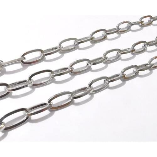 5meter/Lot wholesale 6mm Long Oval rolo Link Chain Stainless Steel Jewelry Finding Chain DIY Necklace bracelet Marking