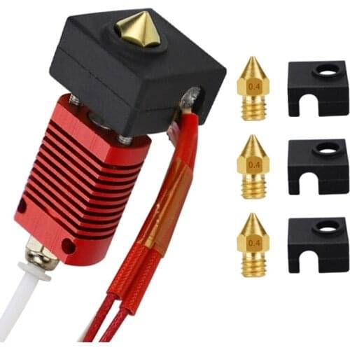 7pcs Creality Priner Assembled 1.75mm Extruder 0.4mm Nozzle Hotend Kit Heat Block for 3D Printer Ender-3/Ender3 Pro V2