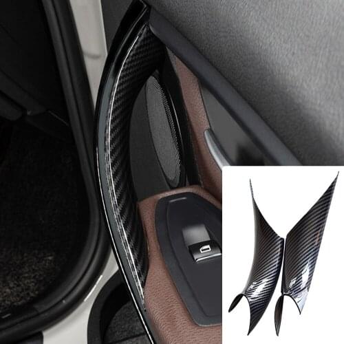 Auto Snap-in Door Handle Protective Trim Pull For BMW 3 4 Series F30 F35 2012-2016 Walnut/Carbon Texture ABS Trim Handle Stiker