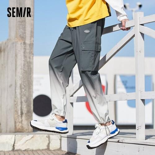 SEMIR Casual Pants Men 2021 Summer New Straight Beam Mouth Trousers Hong Kong Style Trend Gradient Pants Tide Brand Personality