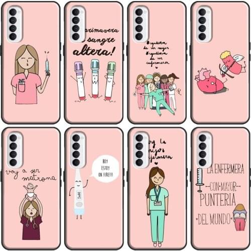 Cute Doctor Nurse Medical Health Heart Case For Realme X2 Pro 6 7 C3 X7 X50 Pro OnePlus 7T 8 Nord For OPPO Reno 4 Find X2 Pro