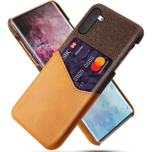 For Samsung S10 5G Note 10 Plus Case Leather Soft Fabric Splicing Cloth Shockproof Fundas for Samsung A2 Core A20e M30 Case Card