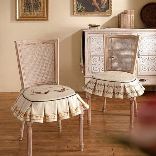 American Country Chair Cover Decoration Exquisite Vintage Cushion Chair Velvet Dining Chair Cover Thick And Comfortable Warm