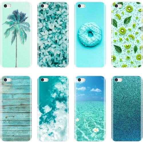 TPU Case For iPhone 5C 5S SE 5 S Silicone Soft Green Fruit Leaf Doughnut Qcean Sky Back Cover For iPhone 4S 4 S Phone Case