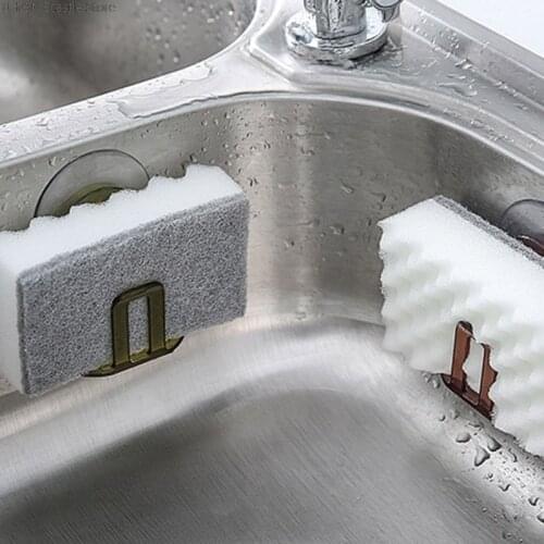 Kitchen Sink Suction Holder Sponges Scrubbers Soap Storage Rack Suction Cup Sponge Holder Kitchen Bathroom Drying Rack Toilet