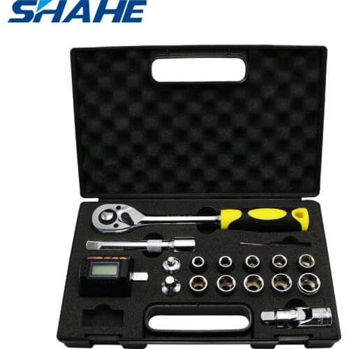 SHAHE Digital Torque Meter Mini Torque Adapter 1/2'' With Backlight Ratchet Wrench Set Car Bike Repair Hand Tools