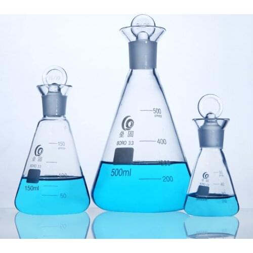 Iodine flask with Cap High Borosilicate glass Triangle flask with iodine plug value Laboratory Equipment