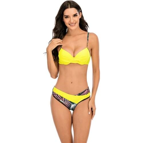 Solid Sexy Bikini Set Women Bandage Push Up Swimsuit Bathing Suit Two Piece Beachwear 2021 New Mujer Biquini Suit Swimwear S~XXL