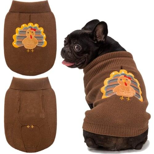 Legendog Thanksgiving Polyester Pet Costume Decorative Turkey Dog Sweater Autumn Winter Puppy Holiday Clothes