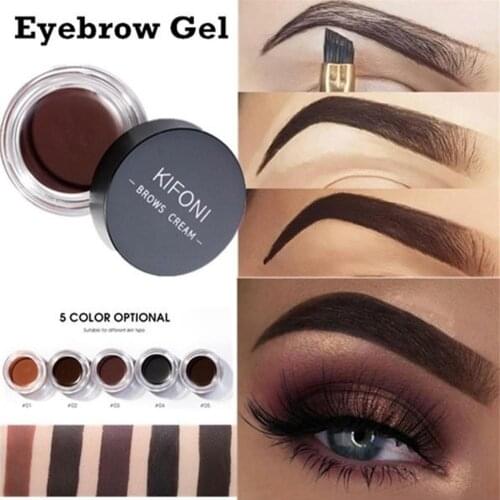 KIFONI With Brush Eyebrow Cream Chocolate Dark Brown Waterproof Long-lasting For Eye Makeup Eyebrow Eye Brow Professional New