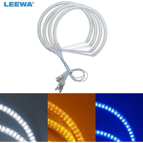 LEEWA 4X131mm Car SMD LED Halo Rings Angel Eyes DRL Head Lamp For BMW E36/E38/E39/E46 (99-04) White/Blue/Yellow #CA4745