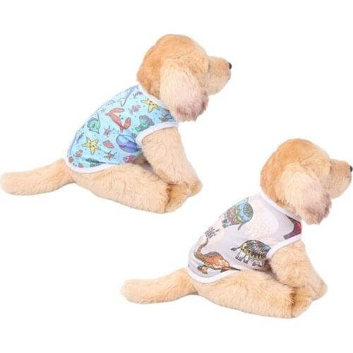 Summer Pet Clothes Dog T-shirt Whale Printed Dog Vest Small Medium Dogs Cat Clothing Vest Shirts