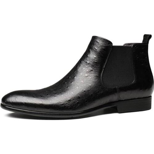 Fashion new style high-top casual ankle men boots winter chelsea boots mens shoes genuine leather pointed toe Martin boots