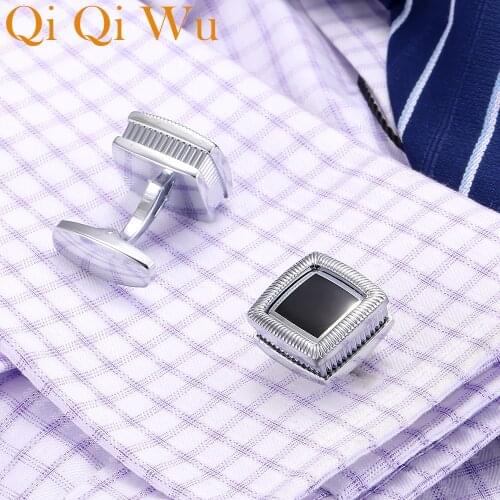 Mens Accessory Black Suit Shirt Cufflinks Mens Cuff links Buttons Wedding Business Shirts Cufflink Silver Cuffs Jewelry Gifts