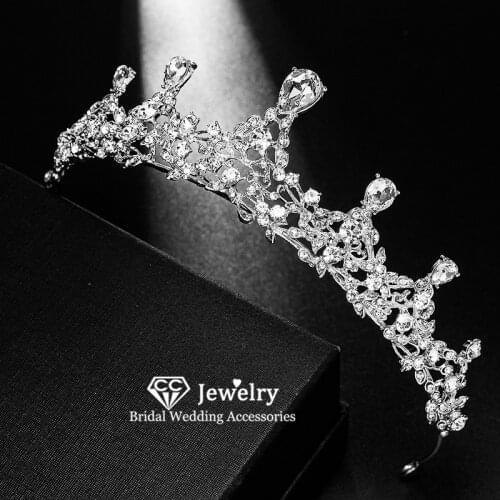 CC Wedding Crown Women Hair Accessories Engagement Hairbands Simple Design Headdress Rhinestone Tiaras and Crowns Jewelry HS76