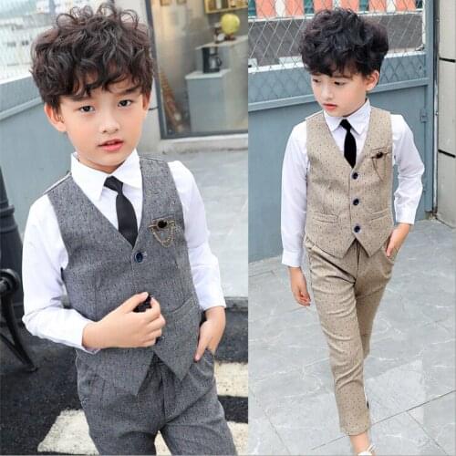 Formal Boys Suits for Weddings Dress Fashion Children School Uniform Dots Kids Party Costumes Tuxedo Toddler Clothes Sets