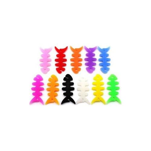 Wholesale 2000pcs Silicone Fish Bone Earphone Cable Winder,Cord Winder,Cable Holder DHL FEDEX Free Shipping