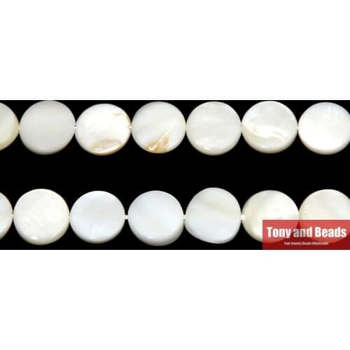10mm Natural Mother of Pearl Shell Flat Round Coin Shape 15" Loose Beads Approx 39CM Per Strand
