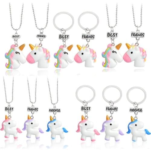 Pendant Necklace Rainbow Beast Various Postures Best friend Necklace set Cute Fashion Jewelry Gift for Friends kids
