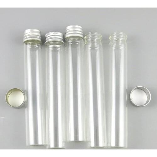 Refillable Portable 30ml Transparent glass tube with screw cap 1OZ screw top glass tube 30CC screw top glass bottle 30pcs
