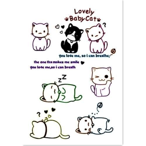 PANFELOU 11*16cm Lovely cat Transparent Silicone Rubber Clear Stamps cartoon for Scrapbooking/DIY Easter wedding album