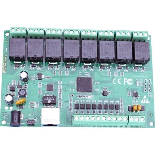 8 in 8 out Ethernet Relay Controller Network WEB Modbus TCP HTTP GET P2P, Timing Control Android MQTT Optional
