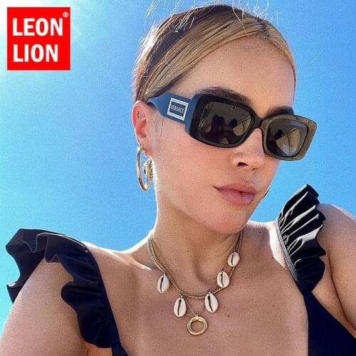 LeonLion 2021 Square Sunglasses Women Vintage Brand Eyewear Women/Men Rectangle Glasses Women Black Gafas De Sol Para Hombre